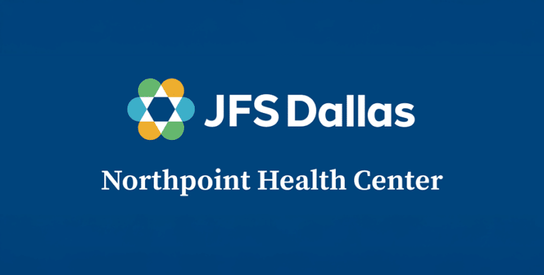 JFS Dallas logo above the text "Northpoint Health Center" on a blue background.