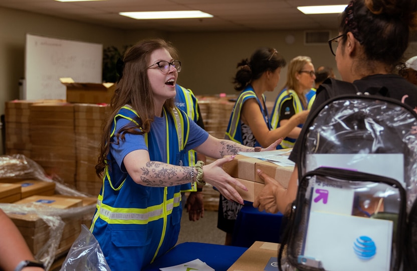 Hundreds of Families Receive Laptops and School Supplies during Back-to-School Event at JFS